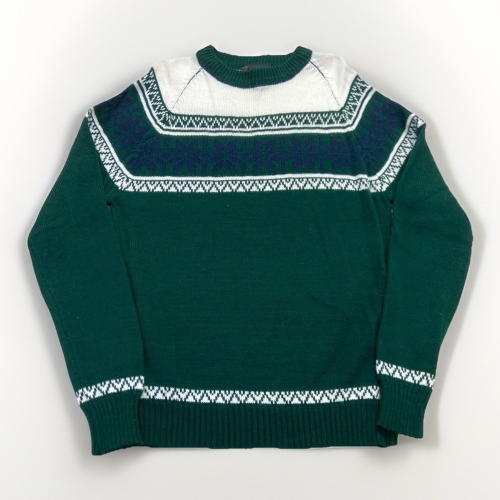 Vintage Sigallo Sweater Mens M Fair Isle‎ Knit 70s 60s Retro Pullover Acrylic